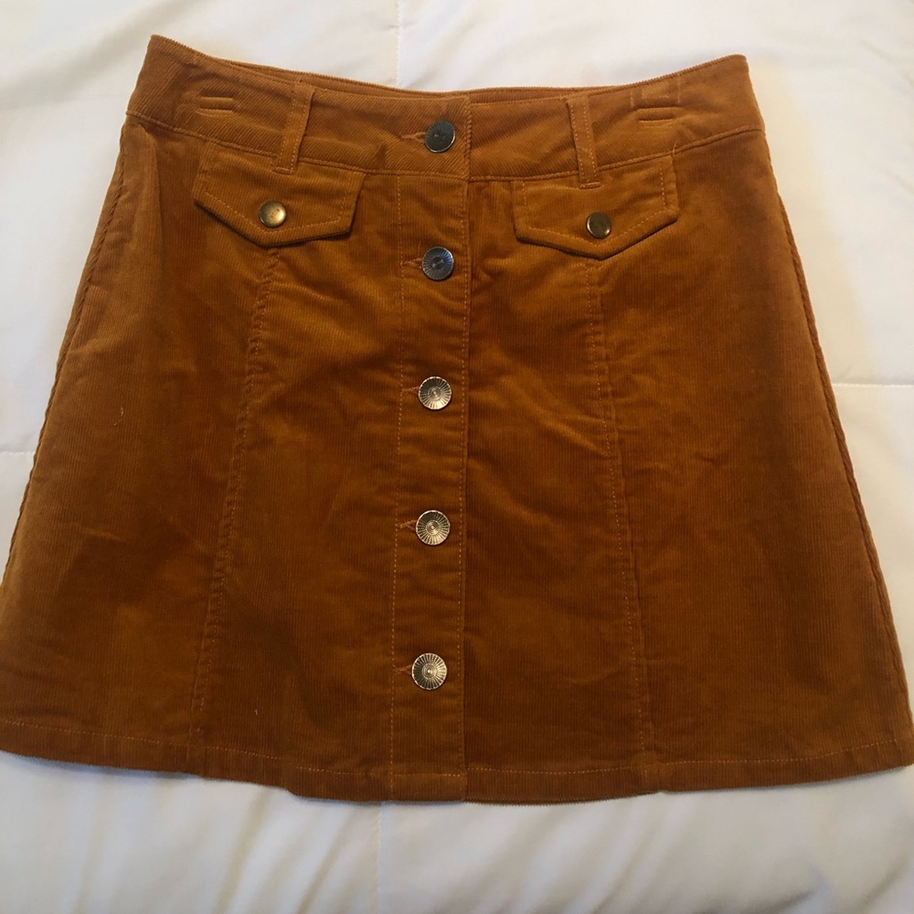 Marigold Corduroy Button-up Skirt